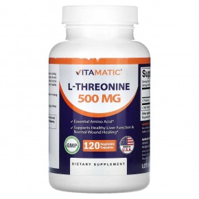 Vitamatic, L-треонин, 500 мг, 120 растительных капсул в Москве - eco-herb.ru | фото