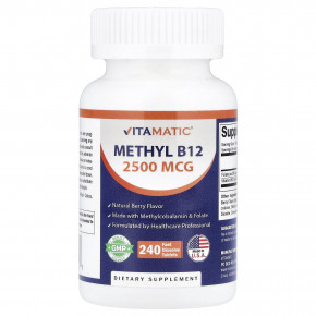 Vitamatic, метил B12, натуральные ягоды, 240 быстрорастворимых таблеток - подробнее Vitamatic, метил B12, натуральные ягоды, 240 быстрорастворимых таблеток - описание