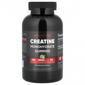 Vitamatic, моногидрат креатина, со вкусом лимона, 150 жевательных таблеток (1000 мг в 1 жевательной таблетке) - описание | фото