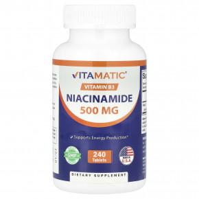 Vitamatic, Ниацинамид, 500 мг, 240 таблеток в Москве - eco-herb.ru | фото
