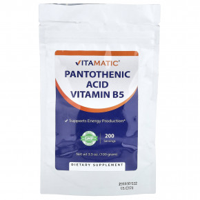Vitamatic, пантотеновая кислота, витамин B5, 100 г (3,5 унции) в Москве - eco-herb.ru | фото