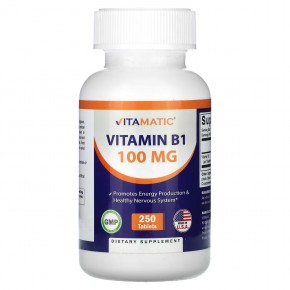 Vitamatic, Витамин B1, 100 мг, 250 таблеток в Москве - eco-herb.ru | фото