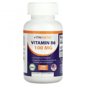 Vitamatic, Vitamin B6 , 100 mg , 250 Tablets в Москве - eco-herb.ru | фото
