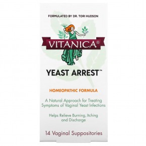 Vitanica, Yeast Arrest, 14 вагинальных суппозиториев - описание