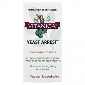 Vitanica, Yeast Arrest™, Yeast Arrest™, 14 вагинальных свечей - описание | фото