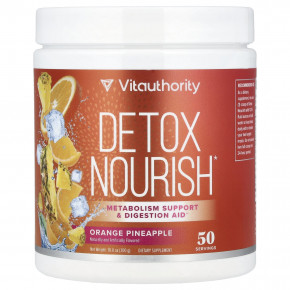 Vitauthority, Detox Nourish, апельсин и ананас, 300 г (10,6 унции) - описание | фото