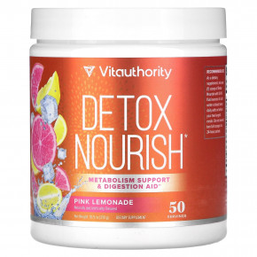 Vitauthority, Detox Nourish, розовый лимонад, 310 г (10,9 унции) - описание