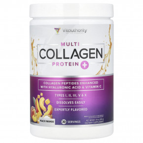 Vitauthority, Multi Collagen Protein +, персик и манго, 285 г (10 унций) - описание