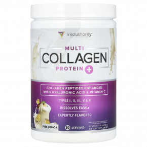 Vitauthority, Multi Collagen Protein +, пина-колада, 282 г (9,94 унции) - описание