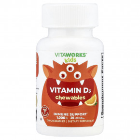 VitaWorks, витамин D3 для детей, апельсин, 120 жевательных таблеток в Москве - eco-herb.ru | изображение VitaWorks, витамин D3 для детей, апельсин, 120 жевательных таблеток в Москве - eco-herb.ru | фото