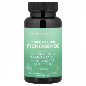 Viva Naturals, Pycnogenol®, френч приморский, 100 мг, 60 растительных капсул в Москве - eco-herb.ru | фото