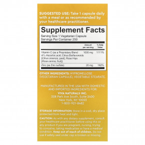 Viva Naturals, Витамин C + цинк, 250 растительных капсул в Москве - eco-herb.ru | фото