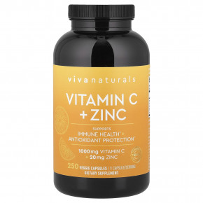 Viva Naturals, Витамин C + цинк, 250 растительных капсул в Москве - eco-herb.ru | фото
