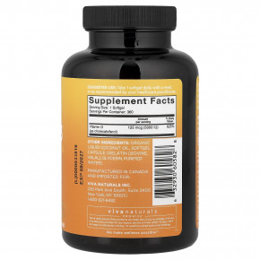 Viva Naturals, витамин D3 с органическим жидким кокосовым маслом, 125 мкг (5000 МЕ), 360 капсул в Москве - eco-herb.ru | фото