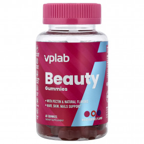 VPLab, Beauty Gummies, ягодное ассорти, 60 жевательных таблеток - описание | фото