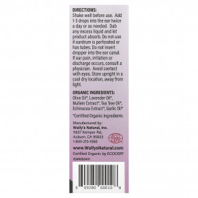 Wally's Natural, органическое масло для ушей, капли, 30 мл (1 жидк. унция) в Москве - eco-herb.ru | изображение Wally's Natural, органическое масло для ушей, капли, 30 мл (1 жидк. унция) в Москве - eco-herb.ru | фото
