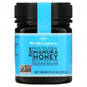 Wedderspoon, Необработанный многоцветковый мед манука, KFactor 12, 250 г (8,8 унции) - описание