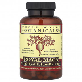 Whole World Botanicals, Royal Maca®, 500 мг, корень маки, 180 желатиновых капсул - описание | фото