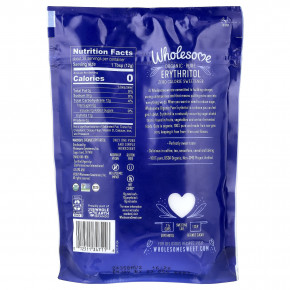 Wholesome Sweeteners, органический чистый эритритол, подсластитель с нулевым содержанием калорий, 340 г (12 унций) в Москве - eco-herb.ru | фото