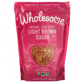Wholesome Sweeteners, Органический легкий коричневый сахар, 1.5 фунта (680 г) - описание