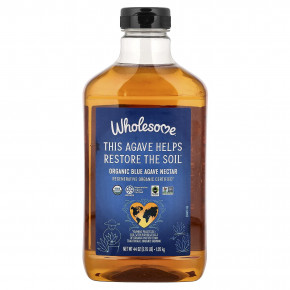 Wholesome Sweeteners, органический нектар голубой агавы, 1,25 кг (44 унции) - описание | фото