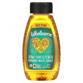 Wholesome Sweeteners, Органический, сырой нефильтрованный белый мед, 454 г в Москве - eco-herb.ru | фото