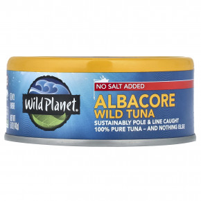 Wild Planet, Дикий тунец Albacore, без добавления соли, 142 г (5 унций) - описание