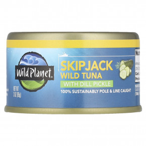 Wild Planet, SkipJack Wild Tuna with Dill Pickle, 3 oz (85 g) - описание | фото