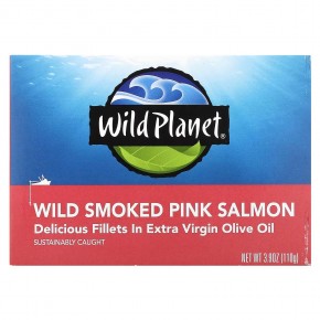 Wild Planet, Wild Smoked Pink Salmon, 3.9 oz (110 g) в Москве - eco-herb.ru | фото
