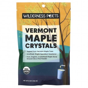 Wilderness Poets, органический вермонтский кленовый сироп в кристаллах, 226 г (8 унций) в Москве - eco-herb.ru | фото