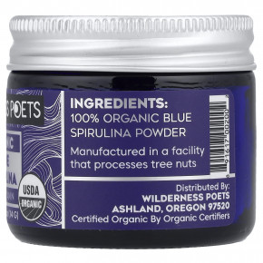 Wilderness Poets, Органический фикоцианин из голубой спирулины, 14 г (0,5 унции) в Москве - eco-herb.ru | фото