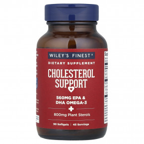 Wiley's Finest, Cholesterol Support, 90 мягких таблеток - описание | фото