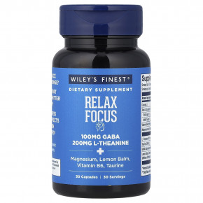 Wiley's Finest, Relax Focus, 30 капсул - описание | фото