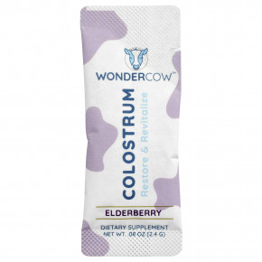 Wondercow, Молозиво в порошке, бузина, 30 пакетиков по 2,4 г (0,08 унции) в Москве - eco-herb.ru | фото