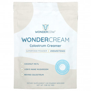 Wondercow, Wonder Cream, сливки с молозивом, несладкие, 110 г (3,88 унции) - описание | фото