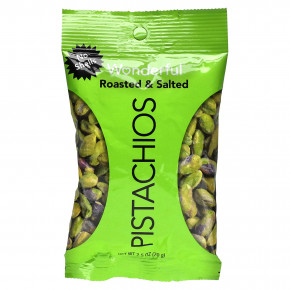 Wonderful Pistachios, Жареный и соленый, без скорлупы, 70 г (2,5 унции) - описание | фото