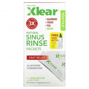 Xlear, Натуральное средство для полоскания носовых пазух, 50 пакетиков по 6 г в Москве - eco-herb.ru | фото