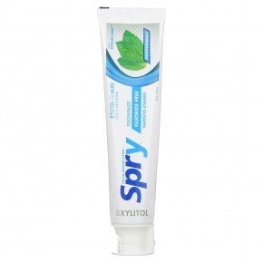 Xlear, Spry Toothpaste, защита от зубного камня, без фтора, перечная мята, 141 г (5 унций) - описание