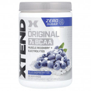 XTEND, 7 г BCAA, со вкусом голубой малины, 405 г (14,3 унции) - описание | фото