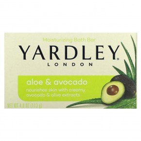 Yardley London, Moisturizing Bath Bar, Aloe & Avocado, 4 oz (113 g) - описание