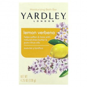 Yardley London, Moisturizing Bath Bar, Lemon Verbena, 4.25 oz (120 g) - описание