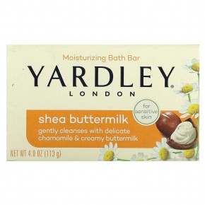 Yardley London, Moisturizing Bath Bar, Shea Buttermilk, 4 oz (113 g) - описание