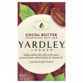 Yardley London, питательный мыло для ванны, какао-масло, 113 г (4 унции) - описание