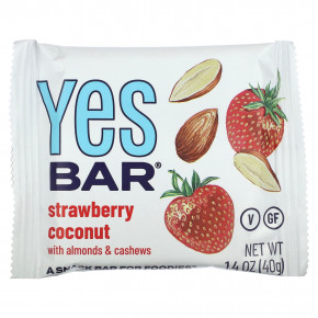 Yes Bar, Snack Bar, клубника и кокос, 6 батончиков по 40 г (1,4 унции) в Москве - eco-herb.ru | изображение Yes Bar, Snack Bar, клубника и кокос, 6 батончиков по 40 г (1,4 унции) в Москве - eco-herb.ru | фото