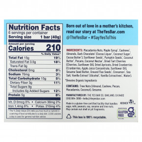 Yes Bar, Snack Bar, шоколад с макадамией, 6 батончиков по 40 г (1,4 унции) в Москве - eco-herb.ru | фото