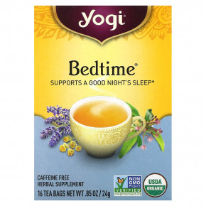 Yogi Tea, Bedtime, без кофеина, 16 чайных пакетиков, 24 г (85 унций) - описание | фото