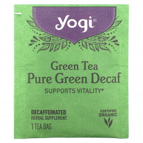 Yogi Tea, чистый зеленый чай, без кофеина, 16 чайных пакетиков, 31 г (1,09 унции) в Москве - eco-herb.ru | фото