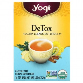 Yogi Tea, Detox, без кофеина, 16 чайных пакетиков, 29 г (1,02 унции) в Москве - eco-herb.ru | фото