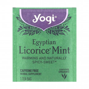 Yogi Tea, Egyptian Licorice®, с мятой, без кофеина, 16 чайных пакетиков, 32 г (1,12 унции) в Москве - eco-herb.ru | фото