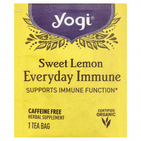 Yogi Tea, Everyday Immune, сладкий лимон, без кофеина, 16 чайных пакетиков по 32 г (1,12 унции) в Москве - eco-herb.ru | фото